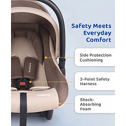 Babyhug Cloud Cradle 3-in-1 Baby Carry Cot  White Grey| Rocker & Baby Seat| Safety Harness| Adjustable Canopy| Lightweight Portable Design| Removable & Washable Cover| 015 Months