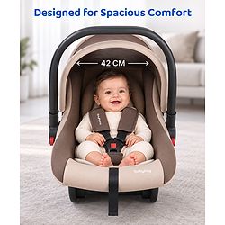 Babyhug Cloud Cradle 3-in-1 Baby Carry Cot  White Grey| Rocker & Baby Seat| Safety Harness| Adjustable Canopy| Lightweight Portable Design| Removable & Washable Cover| 015 Months