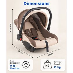 Babyhug Cloud Cradle 3-in-1 Baby Carry Cot  White Grey| Rocker & Baby Seat| Safety Harness| Adjustable Canopy| Lightweight Portable Design| Removable & Washable Cover| 015 Months