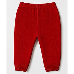 Babyhug Knit Full Sleeves Sweater and Pant Set with Cable Knit - Red
