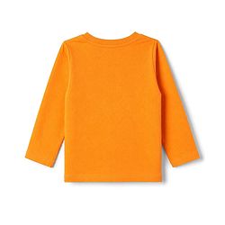 Babyhug 100% Cotton Knit T-Shirt with Full Sleeves and Certified Hero Print - Orange