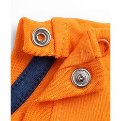 Babyhug 100% Cotton Knit T-Shirt with Full Sleeves and Certified Hero Print - Orange