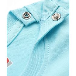 Babyhug 100% Cotton Knit T-Shirt with Half Sleeves and Dinosaur Print - Sky Blue