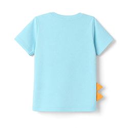 Babyhug 100% Cotton Knit T-Shirt with Half Sleeves and Dinosaur Print - Sky Blue
