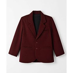 Babyhug Knit Full Sleeves Solid Blazer with Printed T-Shirt - Maroon