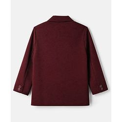 Babyhug Knit Full Sleeves Solid Blazer with Printed T-Shirt - Maroon