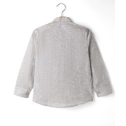 Babyhug Woven Full Sleeves  Shirt with Solid Jacket and Trousers  - Grey