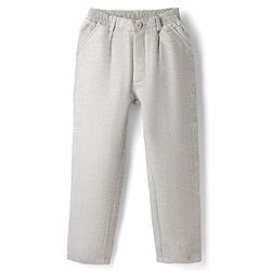 Babyhug Woven Full Sleeves  Shirt with Solid Jacket and Trousers  - Grey