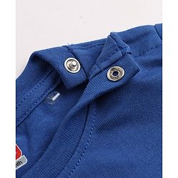 Babyhug Cotton Knit Full Sleeves T-Shirt & Pajama Night Suit with Best Dad in The Galaxy Text & Stars Print - Navy Blue