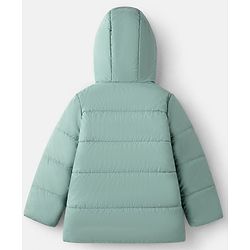 Babyhug Woven Padded/Quilted/ Winter Jacket with Full Sleeves and Bear Print - Mint