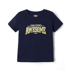 Babyhug Knit Full Sleeves Solid Blazer with Text Printed T-shirt - Beige
