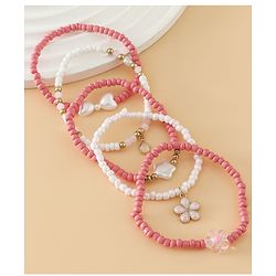 Babyhug Free Size Bracelets & Bangles Set for Girls - Pink & White