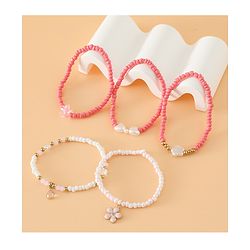 Babyhug Free Size Bracelets & Bangles Set for Girls - Pink & White