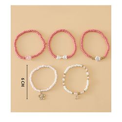 Babyhug Free Size Bracelets & Bangles Set for Girls - Pink & White