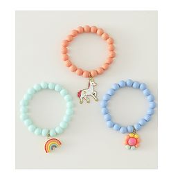 Babyhug Free Size Bracelets & Bangles Set for Girls - Orange, Sea green & Light blue