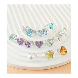 Babyhug Free Size Finger Ring Set for Girls - Red
