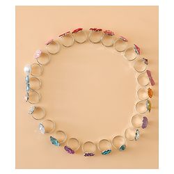 Babyhug Free Size Finger Ring Set for Girls - Red