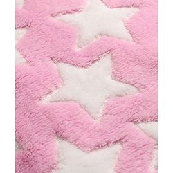 Babyhug Fur Knit Full Sleeves Hooded Winterwear Romper With Star Design - Pink