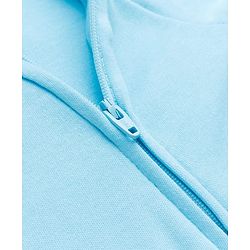 Babyhug Cotton Knit Front Zipper Full Sleeves Sleep Suit with Lazy Days Together Text & Sloth Koala Monkey Print - Blue