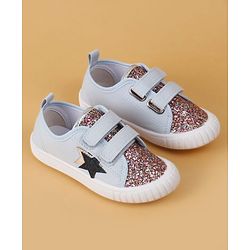 Cute Walk by Babyhug Velcro Closure Glitter Print Casual Shoes - Blue