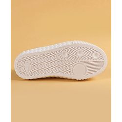 Cute Walk by Babyhug Velcro Closure Casual Shoes With Floral Embroidery & Butterfly Applique - Purple