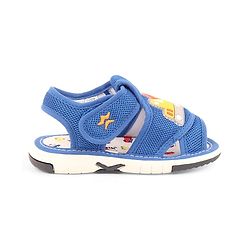 Cute Walk by Babyhug Velcro Closure Musical Sandals with Vehicle Applique - Blue
