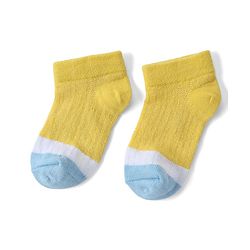 Cute Walk By Babyhug Knit Anti Bacterial Ankle Length Socks Pack Of 3 - Purple, Pink & Yellow