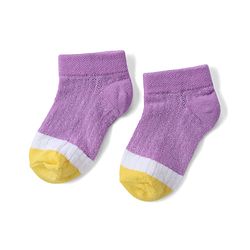 Cute Walk By Babyhug Knit Anti Bacterial Ankle Length Socks Pack Of 3 - Purple, Pink & Yellow