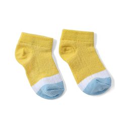 Cute Walk By Babyhug Knit Anti Bacterial Ankle Length Socks Pack Of 3 - Purple, Pink & Yellow