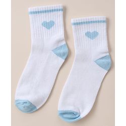 Cute Walk By Babyhug Anti Bacterial Ankle Length Socks With Heart Print Pack of 3 - Orange, Red & Light Blue