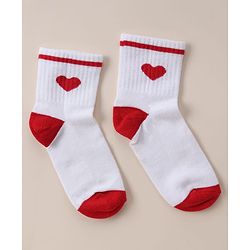 Cute Walk By Babyhug Anti Bacterial Ankle Length Socks With Heart Print Pack of 3 - Orange, Red & Light Blue