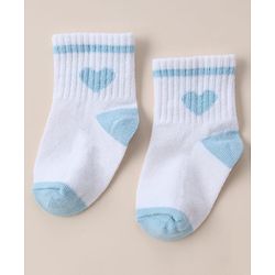 Cute Walk By Babyhug Anti Bacterial Ankle Length Socks With Heart Print Pack of 3 - Orange, Red & Light Blue