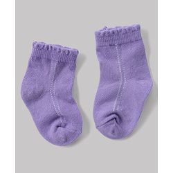 Cute Walk By Babyhug Knit Anti Bacterial Ankle Length Socks With Bow Applique Pack of 3 - White, Purple & Mustard