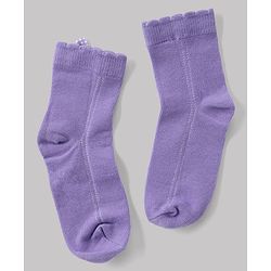 Cute Walk By Babyhug Knit Anti Bacterial Ankle Length Socks With Bow Applique Pack of 3 - White, Purple & Mustard