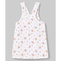 Babyhug Twill Woven Frock with Inner Tee with Full Sleeves and Floral Print - Pink