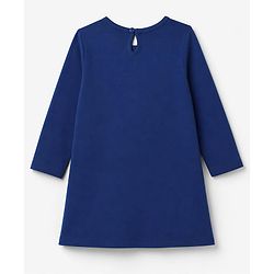 Babyhug 100% Cotton Knit 3/4th Sleeves Nighty with Cup Cake Print - Navy Blue