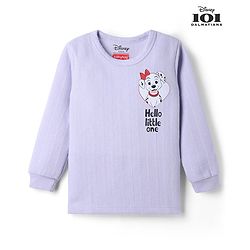Babyhug Disney Interlock Knit Full Sleeves Thermal Innerwear Vest With 101 Dalmatian Graphic - Lavender