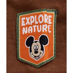 Babyhug Disney 100% Cotton Single Jersey Knit T-Shirt with Full Sleeves and Mickey and Friends Graphic Print - Brown