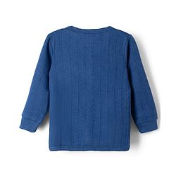 Babyhug Disney Interlock Knit Full Length Thermal Inner Wear With Mickey Mouse Graphic - Navy Blue