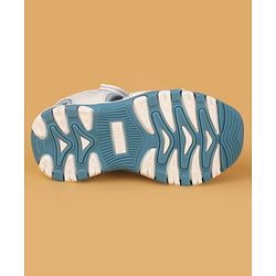Cute Walk by Babyhug Velcro Closure Glitter & Floral Print Sandals - Blue