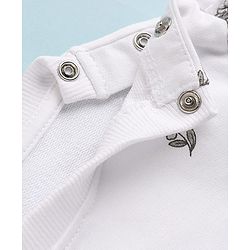 Babyhug 100% Cotton Terry Knit Sweatshirt with Full Sleeves and Floral Print in White