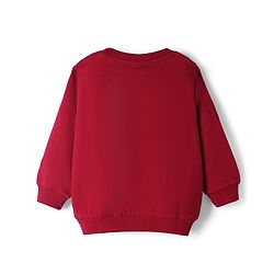 Babyhug Single Jersey Knit Full Sleeves T-Shirt With Text Print & Joggers Set - Red & Blue