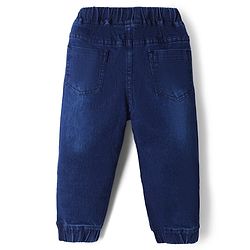 Babyhug Single Jersey Knit Full Sleeves T-Shirt With Text Print & Joggers Set - Red & Blue