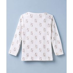 Babyhug 100% Cotton Interlock Knit T-Shirts with Full Sleeves and Rabbit Print in Purple & White Pack of 3