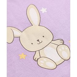 Babyhug 100% Cotton Interlock Knit T-Shirts with Full Sleeves and Rabbit Print in Purple & White Pack of 3