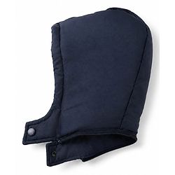 Babyhug Woven Full Sleeves Hooded Padded Winter Jacket With Text Embroidery - Navy Blue
