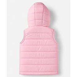 Babyhug Woven Padded/Quilted/ Winter Jacket with Sleeveless in Pink for 12-18 Months