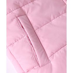 Babyhug Woven Padded/Quilted/ Winter Jacket with Sleeveless in Pink for 12-18 Months