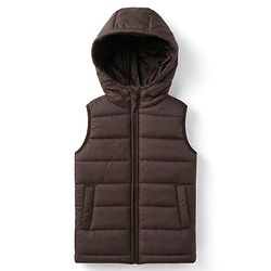 Babyhug Woven Padded Hooded Jackets with Sleeveless in Brown for 6-9 Months