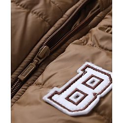 Babyhug Woven Full Sleeves Padded Hooded Winter Jacket with B Patch - Brown